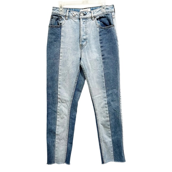 PacSun Denim - Pacsun Straight Two Tone Button Fly Raw Hem Mom Jeans